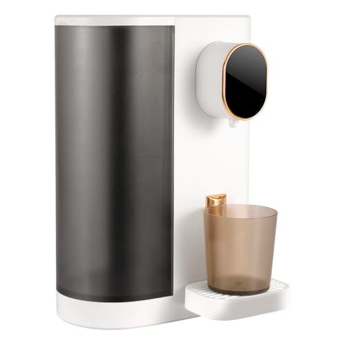 Zqxnt Dispensador de enjuague bucal eléctrico montado en la pared de 650 ml con pantalla LED y 2 tazas para uso en el baño, dispensador de enjuague bucal para niños y adultos