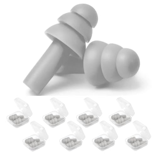 Image of Earplugs for Sleeping Noise Cancelling, Reusable Ear Plugs- Super Soft, Silicone Ear Plug, for Sleeping 8 Pairs, Swimming, Snoring, Concerts, Work, Noisy Places (8 Colors)