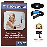 AVIMA 2 Pack Premium Elbow Brace With Compression Pad for Men & Women - Tendonitis Relief – Tennis, CrossFit & Golfers Elbow Pain Relief – Great Support For All Sports & Workouts (3 Pack)
