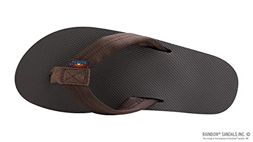 Rainbow Sandals Men's Double Layer Soft Top 1" Eva Rubber Filled W/Nylon Strap, Brown/Black Men's X-Large / 11-12 B(M) Us #TOP2