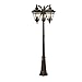 Transglobe Lighting 50518 BRB Lamp Post with Seeded Glass Shades, Burnished Bronze Finished