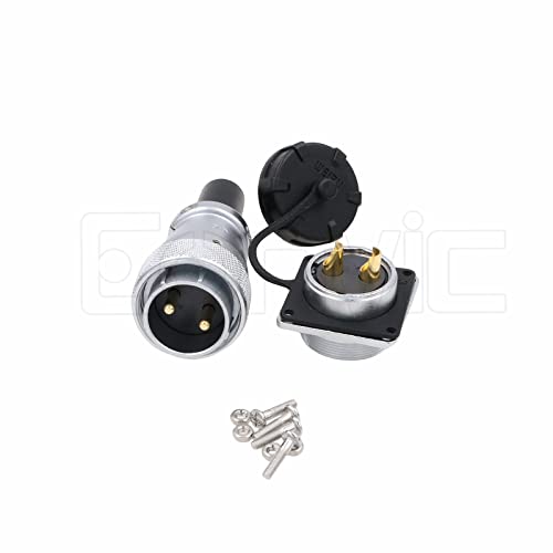 Eonvic WEIPU WS28 Connector Waterproof IP67 Metal Male Plug Female Square Socket Panel Mount Aviation Cable Connector (2Pin) - Image 4