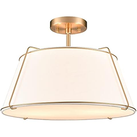 Light Society LS-C556-AB Lise Ceiling Light, Antique Brass/White Cover