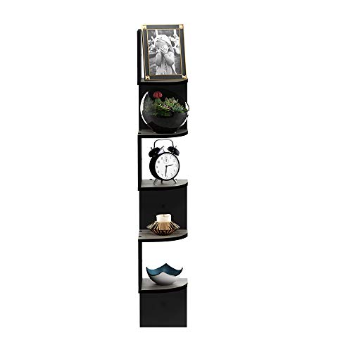 Image of Furinno Rossi Wall Mount Floating Corner Shelf, 5-Tier Radial, French Oak Grey /Black