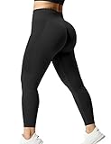 Yiifit Damen Butt Lift Leggings Sport Lauf Leggings Hohe Taille Fitnessstudio Fitness Yoga Push Up Scrunch Bum Blickdicht Strumpfhose Nahtlose Leggings Schwarz M