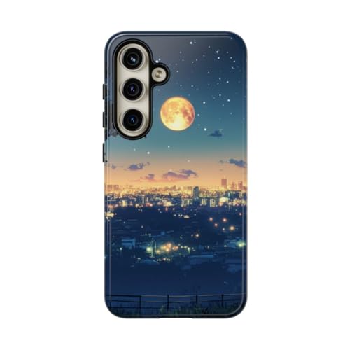 Coque Samsung S24 paysage urbain nuit étoilée finition premium