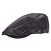Lifup Men Women Newsboy Flat Cap PU Leather Gatsby Ivy Beret Cap Black 3 One Size