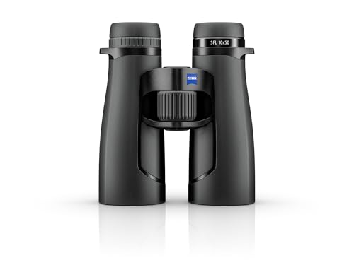 ZEISS SFL Binoculars Lightweight, Compact, Waterproof, Ultra-High Definition Coated Glass for Bird Watching, and Hunting for Twilight and Low Light Wildlife Observation with SmartFocus, Black (10x50)