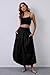 JEAAMKSSER Y2K Bubble Maxi Skirts for Women A Line Long Pleated Casual Summer Skirts 2024 Elastic Waist Balloon Midi Skirt # Black M