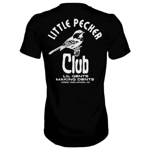 Combat Iron Mens Graphic T-Shirt - Little Pecker Club | Soft cotton-poly blend athletic tapered fit. Tagless neck. No-sag collar. Pre-shrunk. Veteran-owned. Made in USA. product thumbnail 14