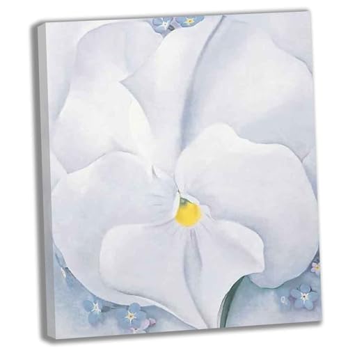 Impression sur toile salon Georgia O'keeffe Pensée blanche encadrée 60x72