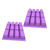 POPETPOP 2pièces Moules Silicone Cavités Rectangulaires Pour Barres Granola Chocolatées...