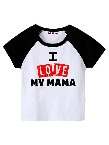 Image of PrintEasy� I Love My Mama Cotton Round Neck Half Sleeves Unisex T-Shirt for Boys & Girls