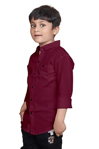 Image of Sky Pearl Boys Spread Collar Casual Full Sleeve Shirt