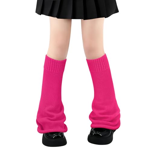 Olreco Hot Pink Leg Warmers for Women Neon Leg Warmers 80S Womens Leg Warmers 80S Leg Warmers Pink Leg Warmer Socks Women
