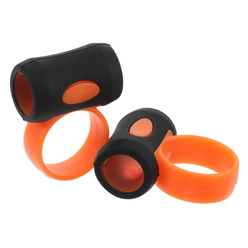 ERINGOGO 2 piezas Baquetas Control Clips - Antideslizantes 5A, Anillos Controlador de Giros para Baquetas, Controlador Rotativo para Bateristas para Práctica en Banda, Naranja y Negro miniatura 1
