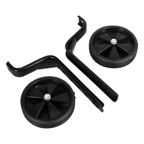 Juego de ruedas de entrenamiento para bicicleta Ciieeo, patas de soporte reforzadas de 3,0 mm negras, ruedas estabilizadoras auxiliares silenciosas para bicicletas de 12 a 20 pulgadas miniatura 1