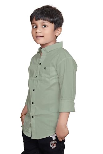 Image of Sky Pearl Boys Spread Collar Casual Full Sleeve Shirt
