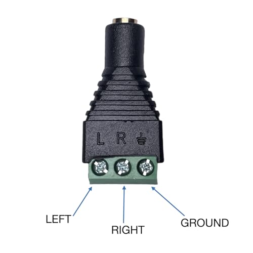 Conector de audio 3.5mm stereo TRS hembra a terminal AV, pack 4 miniatura 2