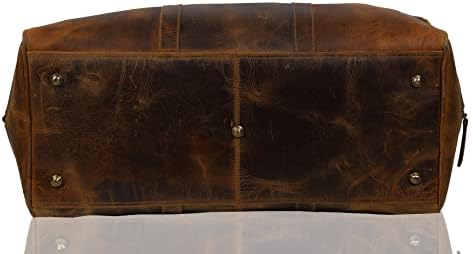 Handmade World Mens Buffalo Leather Duffel Bag 21 Inch Travel Luggage Gym Weekender Overnight Carryon Bag 5 Handmade World Mens Buffalo Leather Duffel Bag 21 Inch Travel Luggage Gym Weekender Overnight Carryon Bag