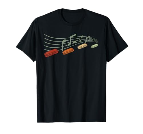 Funny Harmonica Players Vintage Harmonica Instrument T-Shirt