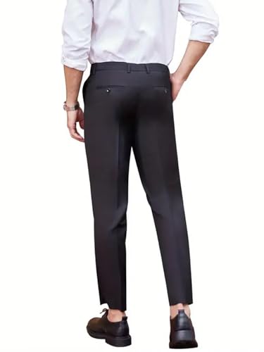 Men's Dress Pants Slim Fit Suit Pants Casual Business Stretch Pants Flat Front Trousers3