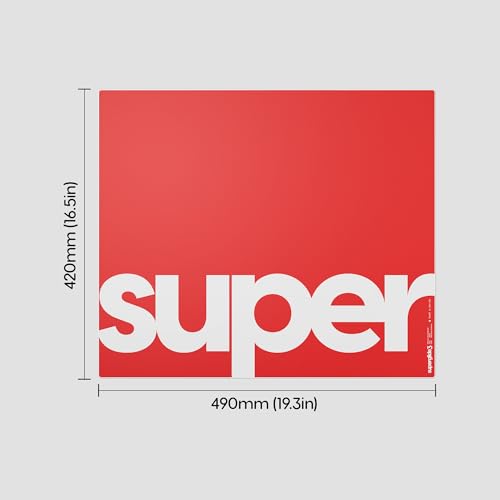 Image of Pulsar Gaming Gears Superglide Pad v3 Type-S - Alumino-Silicate Glass Gaming Mouse Pad, Soft R-Edge, Anti-Slip Silicone Base 490mmx420mm (XL, Red)