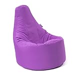 MaxiBean Bean Bag Chair Gaming indoor Outdoor Weather Resistant - Perfect for Home, Garden, Living Room Lounge - Adult, teenager Big Recliner BeanBag Chairs with Filling Beans Included - Purple Image