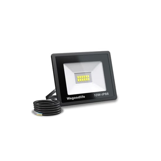 Wegoodlife 10W LED Strahler Außen, Superhell 730LM Scheinwerfer, 3000K Warmweiß Außenstrahler, IP66 Wasserdicht LED Fluter, Abstrahlwinkel 120°, Außenleuchte für Hinterhof Auffahrt Garage Garten