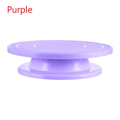 Dingwen u0096 Mesa giratoria para tartas de cumpleaños, plástico, antideslizante, decoración, soporte para tartas redondo