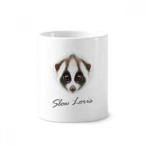 Cadeau céramique loris blanc marron : tasse déco originale 350ml