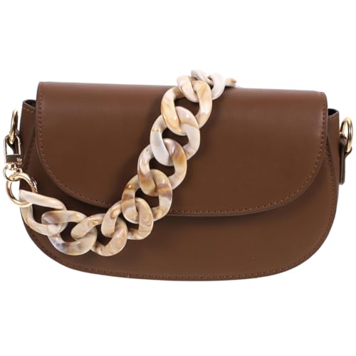 STOBOK Grobgliedrige Acryl Taschenkette als Schulterriemen für Handtaschen, Kurzer Ersatz Henkel & Taschengriff, Retro Resin Chain Strap Zubehör mit Goldenen Schnallen für DIY (40cm)