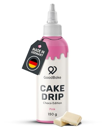 GoodBake Cake Drip Choco 150g Pink | Schokoglasur zum Dekorieren & Verzieren von Torten Cup Cakes & Keksen | Kuchenglasur glutenfrei | Tortendeko Made in Germany