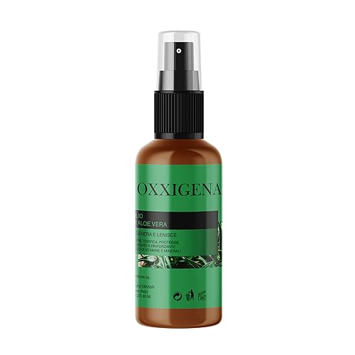 Oxxigena - Aceite (Oleato) de Aloe Vera - Spray de 100 ml - Ideal como Hidratante, Nutritivo, Fortificante para el Cabello, Combate la Sequedad de la Piel y las Arrugas - Vegano, sin OGM
