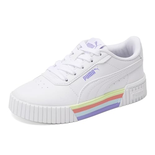 PUMA Kids Girls Carina 2.0 Stripes Lace Up Sneakers Shoes Casual - White2