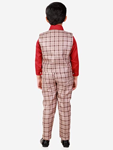 Image of Pro-Ethic Style Developer Boy's Cotton 3 Piece Suit for Boys | Kids Wear Suit Set Coat, Pant, & Shirt (S-124)