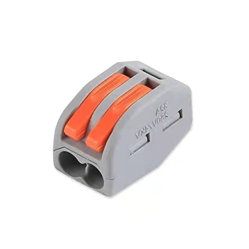 Idong Connecteurs de fil à levier, connecteurs d'épissure compacts, écrou de fil à levier à 2 ports adaptés à plusieurs types de fils (15 pièces, 2 ports) Cover