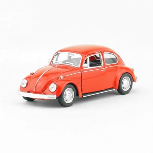 Image of Vintage Die-Cast Metal Toy Car with Openable Doors & Pull Back Action, 1:36 Scale Classic Model Vehicle, Durable Metal Body, Kids Toy Gift for Boys & Girls 3+ Years (Pack of 1) (Orange)