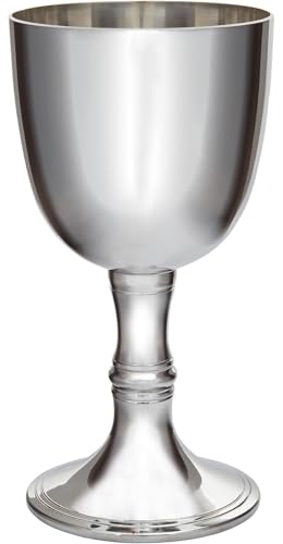I LUV LTD Red Wine Pewter Goblet 450ml Bright Polished Finish Both Inside and Out with Feature Touchmark Perfect for Engraving
