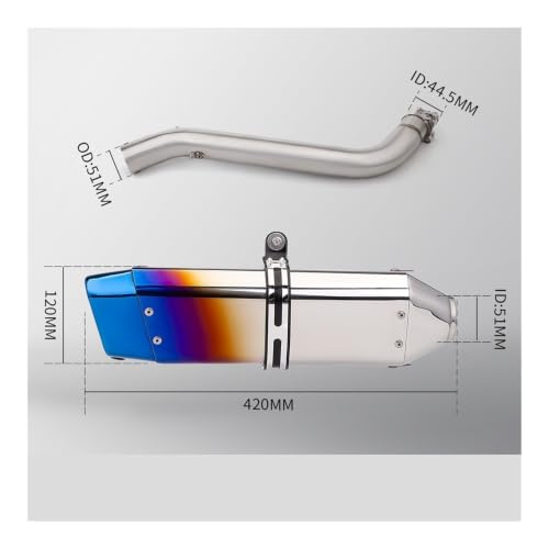 Tubo medio de escape antideslizante de 51mm para modificar silenciador DS525X 4