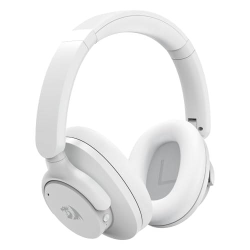 Redragon H610 - Auriculares inalámbricos para juegos para PS5, PS4, PC, Mac, NS - BT 5.3 con cancelación de ruido ANC, batería de 50 horas, ligeros, auriculares supraaurales con micrófono integrado