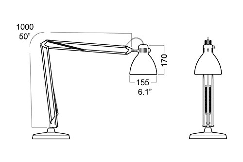 Luxo L-1024988 A, L-1 Tisch- und Arbeitsplatzleuchte, Aluminium, 11 W, E27, grau, 15 x 17 x 116 cm – Bild 4