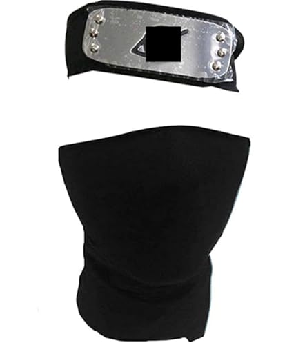 MSROLIDT Leaf Village Ninja Mask and Ninja Headband Cosplay Anime Ninja Warrior Accessories