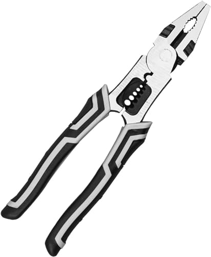 Image of 5 in 1 Multipurpose Electrician Plier /Cutting Plier with Gripping, Wrench, Wire Cutter, Crimping Tool & Wire Stripper Fuction (Chrome Vanadium Forged (Steel, Silver) (PACK OF 1)