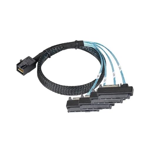 Cable S/AS SATA SFF-8643 a 4 SFF-8482 1m miniatura 5