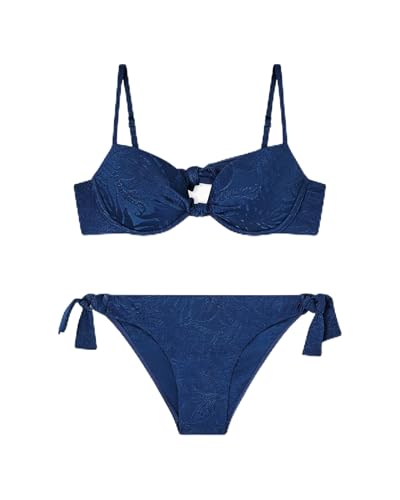 EMPORIO ARMANI Push Up Bra+Brief Bikini Juego, Ink Monstera, XL para Mujer