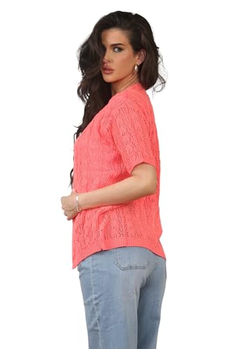 Image of Loxdonz Women's Short Sleeve Cropped Cardigan Sweaters Open Front Bolero Short Shrugs for Women