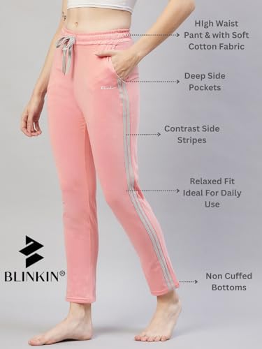 Image of BLINKIN Women Cotton Stribed Casual Style Pyjamas|Lowers With 2 Side Pockets : Ideal For Night Wear & Comfort Wear - The Ultimate Relaxed Fit Track Pants (Combo-608)