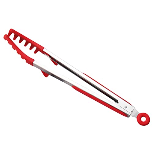 GRIRIW Pinzas De Silicona Multiusos Para Cocina Resistente Al Calor Clip Reutilizable Para Espaguetis y Alimentos Para Hogar y Barbacoa Rojo