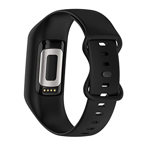 Gheper Soft Silicone Watchband Compatible with Fitbit Charge 6/5/4/3/3SE, Standard Design, 5.5"-8.7" Wristband